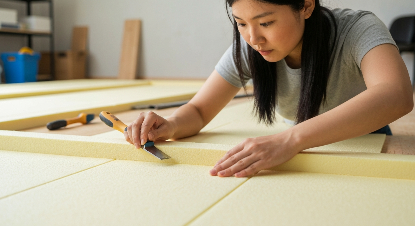 Paso 4: Instalar la espuma de subsuelo (si no viene integrada)