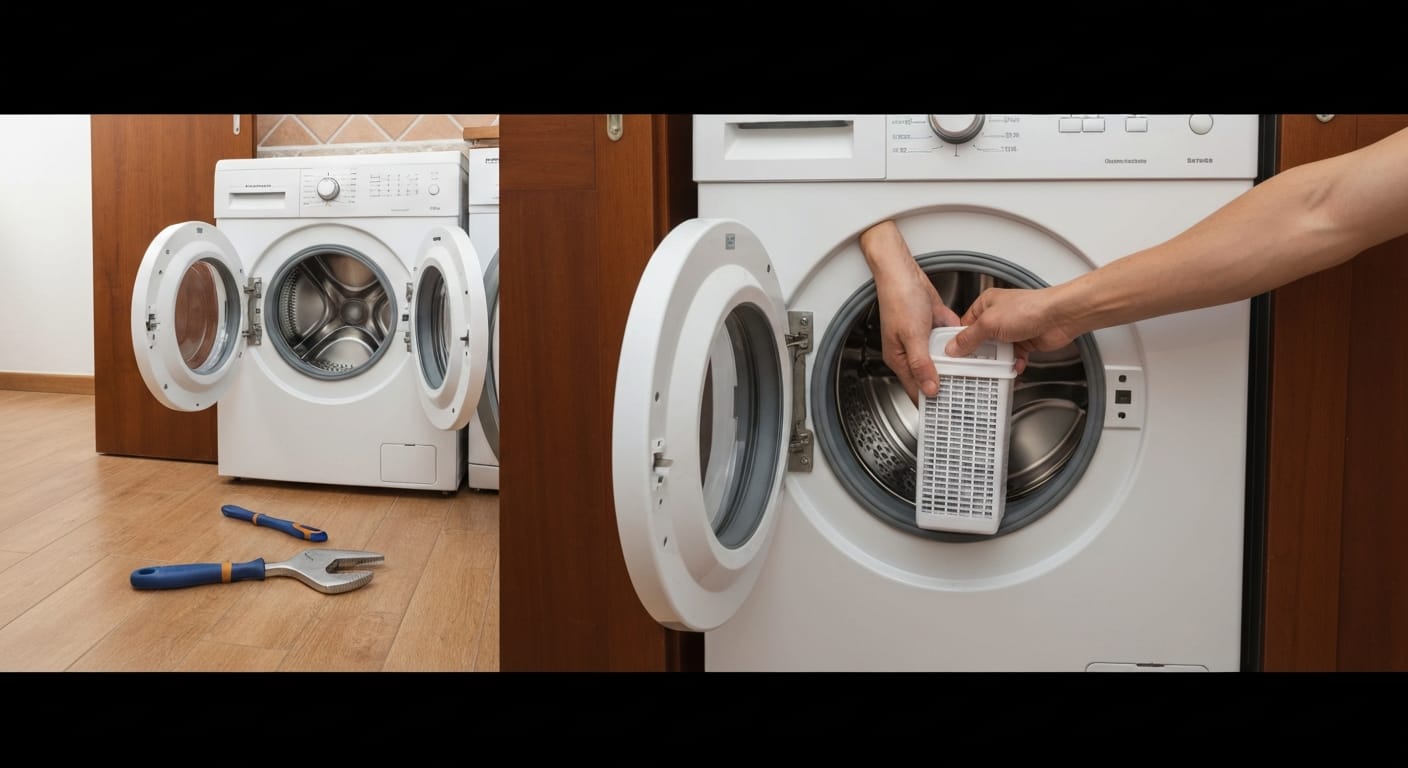 La lavadora no desagua: la solución más común en 5 minutos